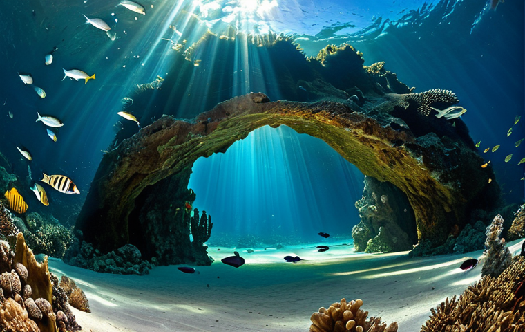 통가에서 유명한 수중 동굴 탐험 - The Underwater Cathedral**
"A vast underwater cave, illuminated by a single beam of sunlight pierci...